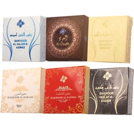 SAC Bakhoor Incense Bar 1.2 Oz (35g) Each by SAC | High Grade Premium Incense of Sandalwood Powder, Oud Powder, Musk and Perfumery Sugar | Pack of 6 Bakhoor Bars