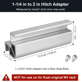 for Kuat Bike Rack Hitch Adapter for D101 1.25 to 2 inch Hitch Adapter Riser for Kuat Hitch Adapter,Hitch Receiver Adapter Compatible with Kuat NV 2.0, for Sherpa,NV Base 2.0,for Alpha,for Beta Racks