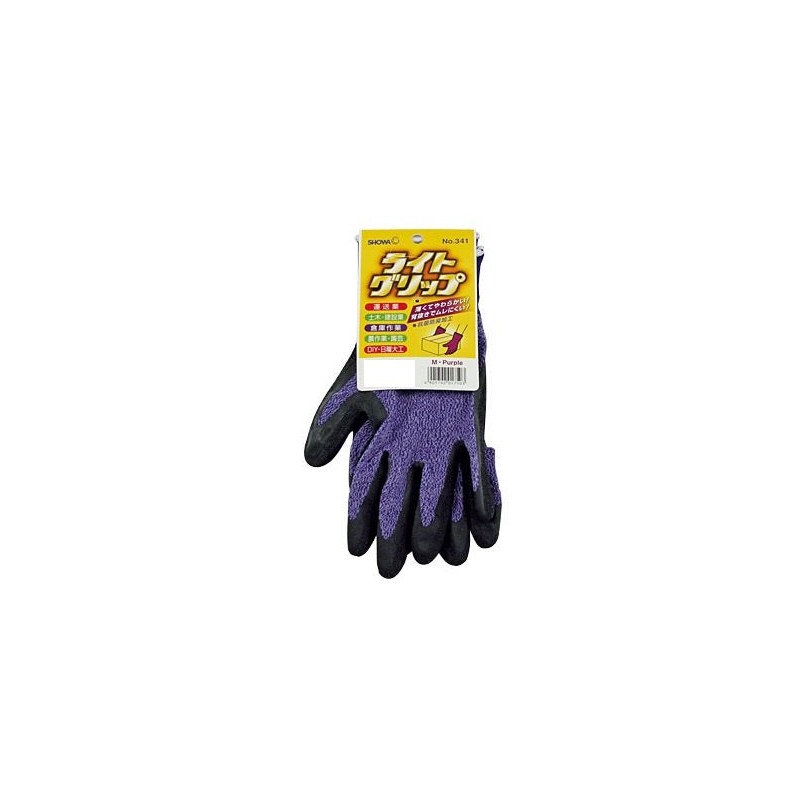 Showa Gloves Light Grip No.341 Set of 10 (L, Purple)