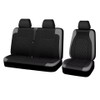 Black PU Leather 2+1 Van Front Seat Cover Set with