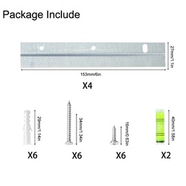 4Pcs French Cleat Picture Hanger,6Inch Z Bar Picture Hanging Brackets,Headboard Brackets,Interlocking Wall Mounting Bracket for Hanging Mirrors,Artistic Painting,Picture Display,Artwork.