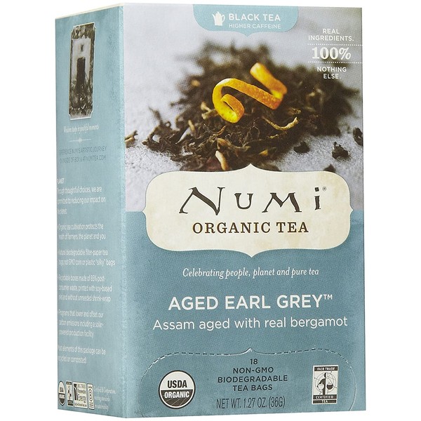 Numi Organic Tea Aged Earl Grey Black Tea, 18 ct
