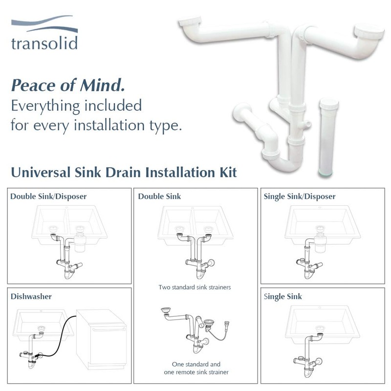 Transolid TSDIK Plastic Sink Drain Install Kit, 12" L x