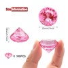 100 PCS Acrylic Diamond Gems, Pink Acrylic Diamonds 1 Inch