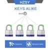 HZSY Padlocks Keyed Alike, Pack of 24, Laminated Steel Keyed