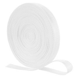 sourcing map Nylon Webbing Strap, 22 Yards x 5/8" Polypropylene Flat Webbing Band for Bags, Pool Solar Cover, Repairing DIY Crafting (White)