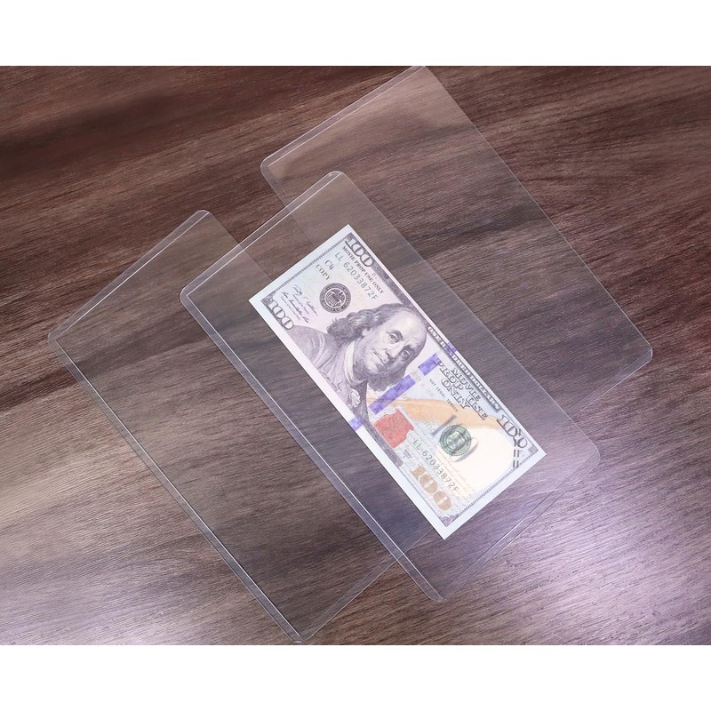 ONLYKXY Clear Plastic Dollar Bill Top-Load Display Protector Holder Sleeves