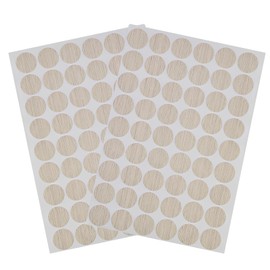 108 Pcs Screw Hole Cover Stickers, Self-Adhesive Screw Covers Caps PVC Dustproof Round Stickers, 21mm 2 Sheets, for Wooden Furniture, Cabinets, Tables, Decoration Supplies (Light Oak)
