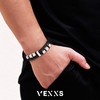 VEXXS Leather Bracelet (Cubic Zirconia - Silver, 8.50)