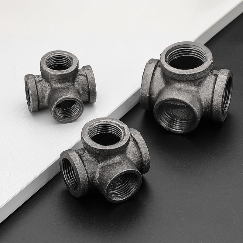 1/2" Pipe Fittings 4-Way Side Outlet Tee - Home Expert