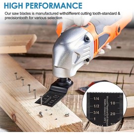31Pcs Oscillating Saw Blades Multitool Blades Universal Oscillating Tool Blades High Carbon Steel Quick Release Saw Blades Kit for Wood Metal Plastics