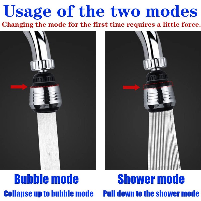 Pack of 2 Flexible Water Saving 360° Swivel Stainless Steel