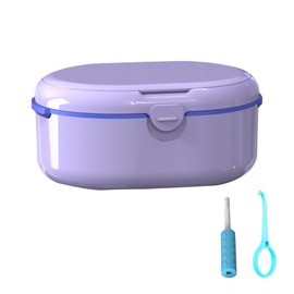 Denture Bath Box Cup Large Space Easy to Clean PP Denture Bath Soak Container for Elderly People