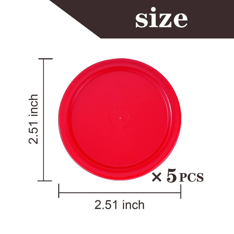 Glamorway Pack of 5 Red 2-inch Mini Air Hockey Table