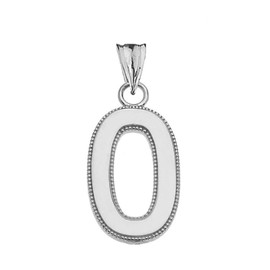 Elegante colgante de plata de ley personalizada con inicial milgrain A-Z en acabado satinado