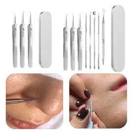 H Plus Mall Easy Skin Care Sebum Removal Blackhead Extractor 3 Types 8 Types Stainless Steel Blackhead Extractor Sebum Removal Blackheads - 8-Type Stainless Steel / 에이치플러스몰 간편한 피부관리 피지제거 블랙헤드 압출기3종8종스텐 블랙헤드압출기 피지제거 블랙헤드 - 8종스텐