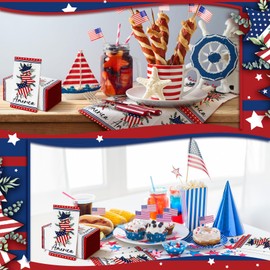 200 Pcs 4th of July Napkins Patriotic Guest Napkins Disposable Paper Napkins 2 Ply America Cocktail Napkins Hand Towel for Election Day Veterans Day Independence Day USA Party (Flag)