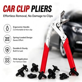 SSimder Car Clip Pliers, Spring-Loaded Push Pin Remover for Door Panel Trim