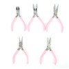 5pcs Mini Pink 4in Metal Pliers Set Kit Cutter Handwork