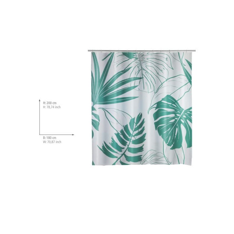 WENKO Mod. Brazil Shower Curtain Made of Recycled Plastic (PE)