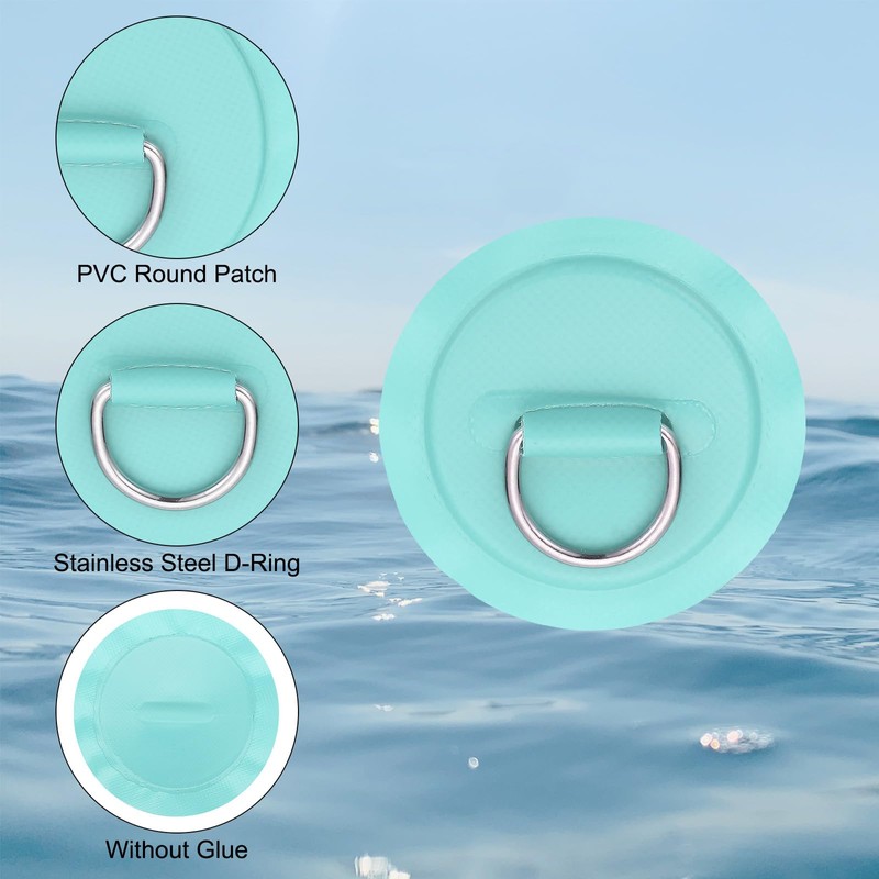 PATIKIL 3.1" Paddle Board D Rings, 12 Pcs Stainless Steel