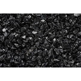 One Stop Outdoor Black Multi-Purpose Premium Decor & Fire Glass Rock 2-Pound 1/4"-1/2" inch - for Use in Fire Features, Aquariums, Apothecary, Jars, Vase, Potted Plants, Fire Bowls, Etc.