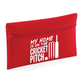 HippoWarehouse My Home is on The Cricket Pitch Printed Pencil Case Desk Organiser College School University 21x14cm 0.5 litres