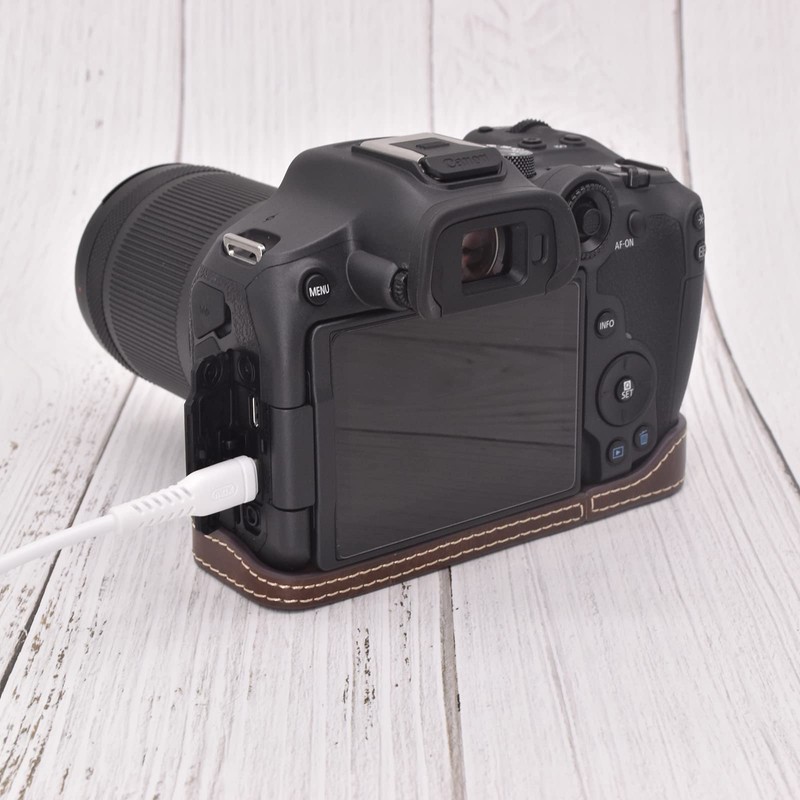 Rieibi EOS R7 Case - Quality PU Leather Half Case