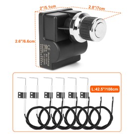 onlyfire Grill Igniter Replacement Kit for Home Depot Nexgrill 720-0830X 720-0830H 720-0888, 5 Outlet Tact Push Button Spark Igniter with Wires