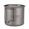 Lixada Lightweight Titanium 3 Pieces Set Titanium 750ml Pot 350ml