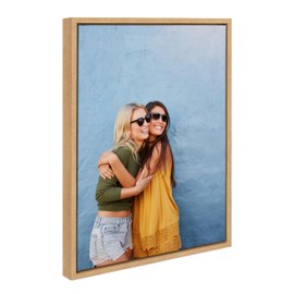 Kate and Laurel Sylvie Custom Printed Framed Canvas Wall Art, 18x24 Natural, Personal Canvas Print with Your Photos for Bedroom or Living Room Gallery Wall Decor | Printed and Hand Framed in the USA