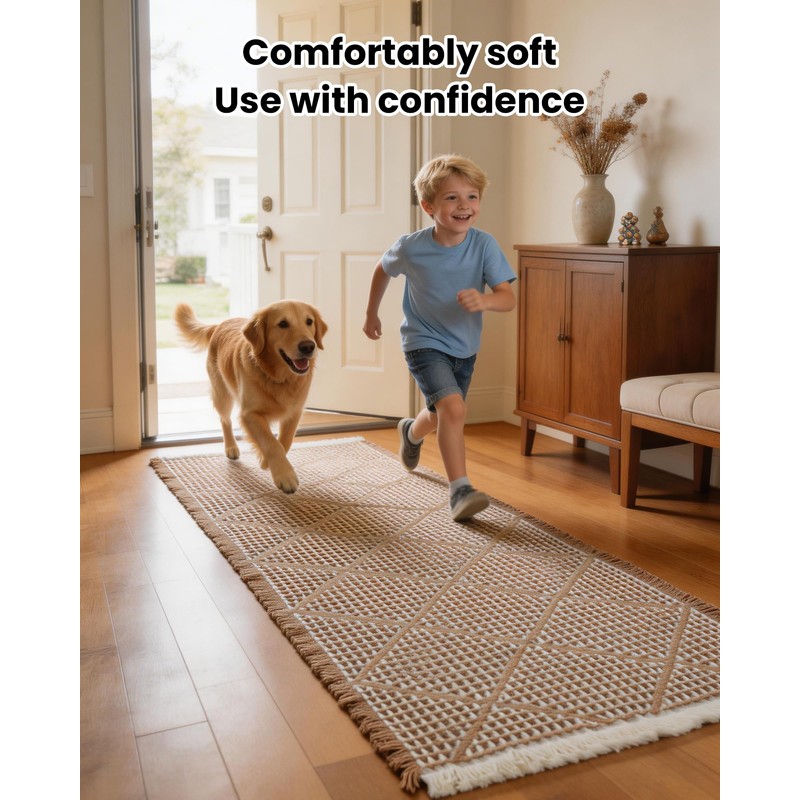 Large Bathroom Rugs 2' x 6', Long Runner Rug Waffle