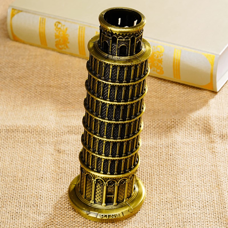 DS.DISTINCTIVE STYLE Metallic Leaning Tower of Pisa Statue 8.6 Inch