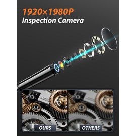 Vorth Endoscope Camera with Light, 4.3" IPS Screen 1080P Borescope Tools with 8 LED Lights, 16.5 FT Semi-Rigid Cable Snake Camera, IP67 Waterproof Sewer Inspection Borescopes Gadgets - Single Lens