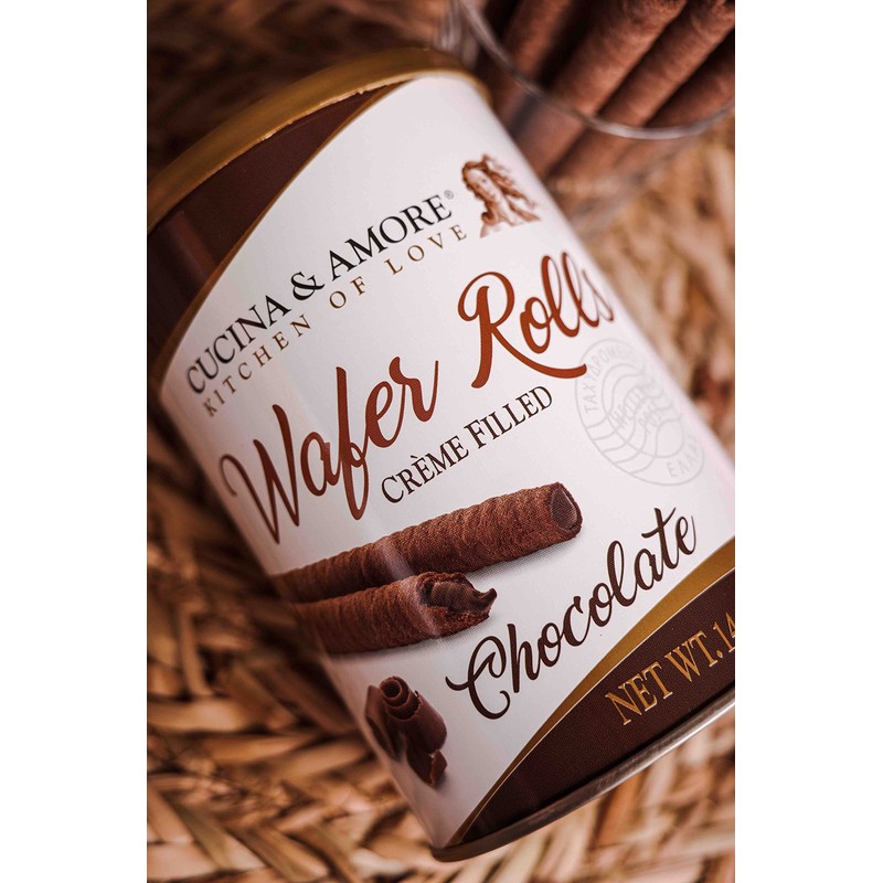 Cucina & Amore Crème-Filled Wafer Rolls, European Artisan Style, Made