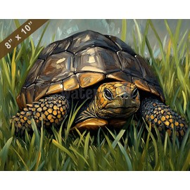 Gopher Tortoise in the grass oil painting 8x10 Print