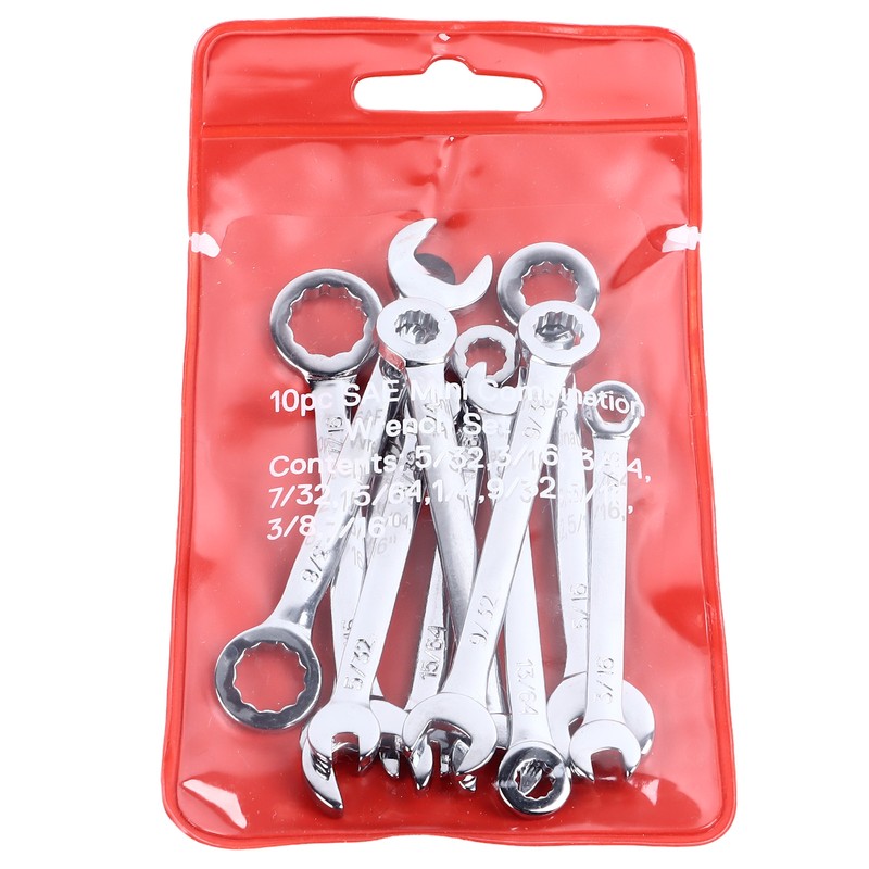 10PCS Mini Combination Wrench Set Steel Inch Open End Small