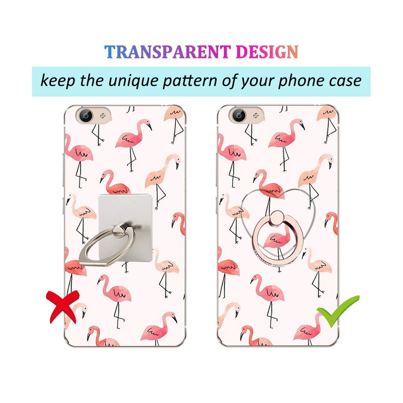 lenoup Transparent Heart Cell Phone Ring Holder Kickstand,Bling Bling Sparkle