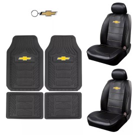 PlastiColor New 7pc Chevy Elite Logo Car Truck  All Weather Floor Mats Seat Covers Keychain