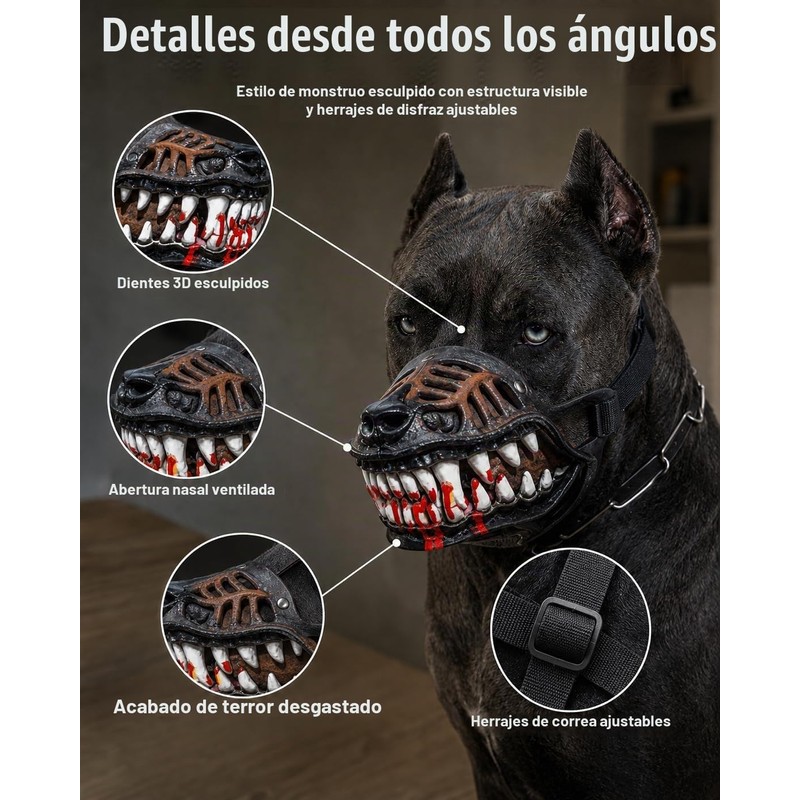 Hell Hound Monster Muzzle para Perros,correas Ajustables?a?xl