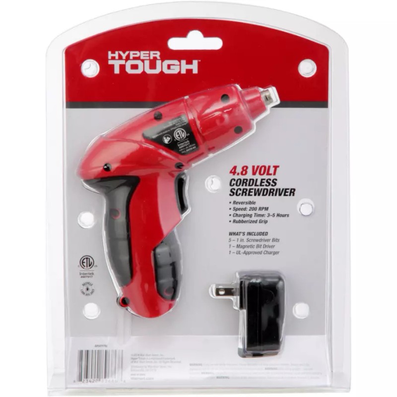 HYPER Tough Power Rechargeable 4.8V Cordless Electric Screwdriver with Charger