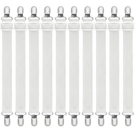 Adjustable Bed Sheet Tensioners - Set of 10 with Metal Clips