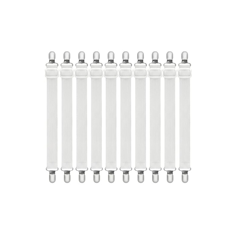 Adjustable Bed Sheet Tensioners - Set of 10 with Metal
