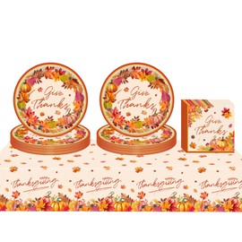 Party Tableware, Birthday Party Accessory Sets, Party Tableware Children's Birthday, for Children's Birthday Party Decoration, Birthday Decoration for 10 Guests (Maple Leaves)