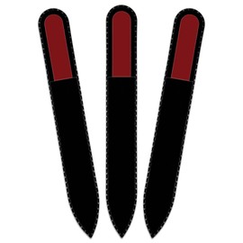 Mont Bleu Colour Crystal Nail File in Black Pouch - Czech Tempered Glass - Handmade in Czech Republic