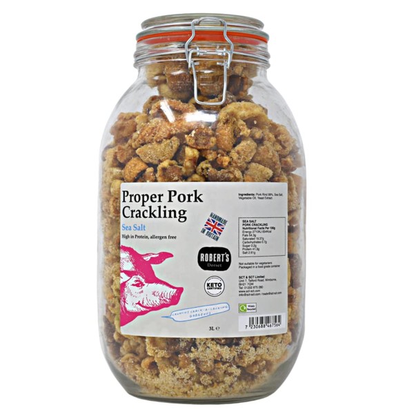 SCT Proper Pork Crackling 3L Glass Jar - 11 Flavours