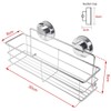 Strong Suction Cups Deep Shower Caddy Bath Shelf,Wall Mounted Rust-Free