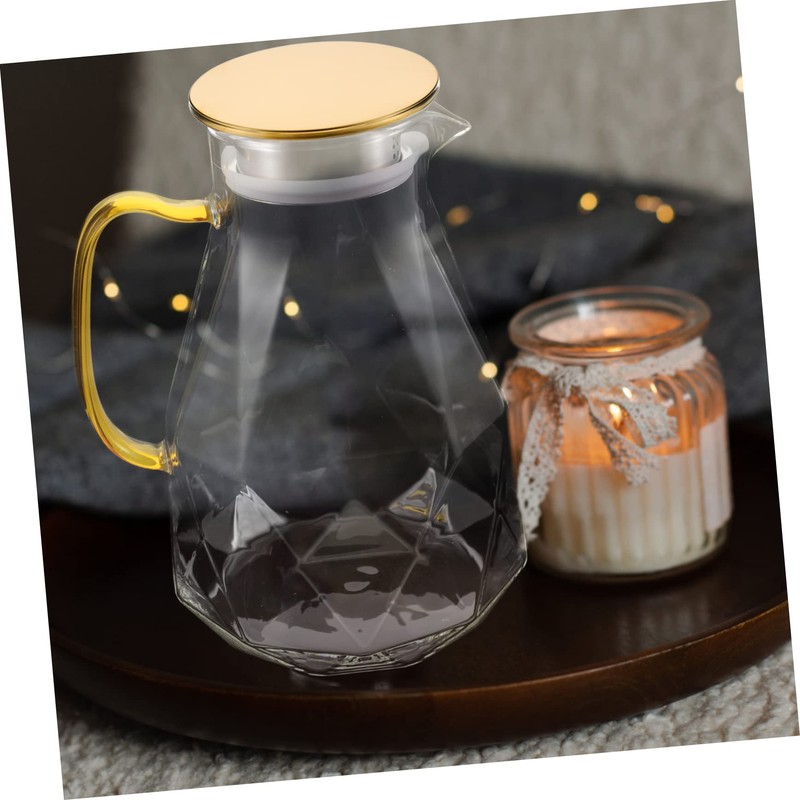 Ciieeo Glass Beverage Serving Pitcher with Lid Elegant Iced for