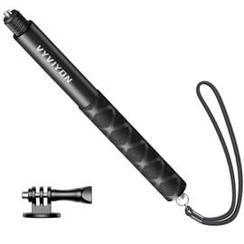 VYVIYON 114 cm Invisible Selfie Stick, 1/4 Inch Extended Monopod Pole with Adapter Mount Compatible with Insta360 Sports Camera, Action Camera (Wrist Strap Included)