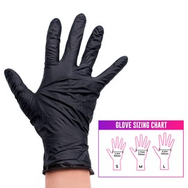 Colortrak Luminous Collection Disposable Nitrile Gloves (100 Pack), Black, Large, Single-Use, Allergy-Safe, Latex-Free, Powder-Free, Odor-Free, Textured Finger Tips